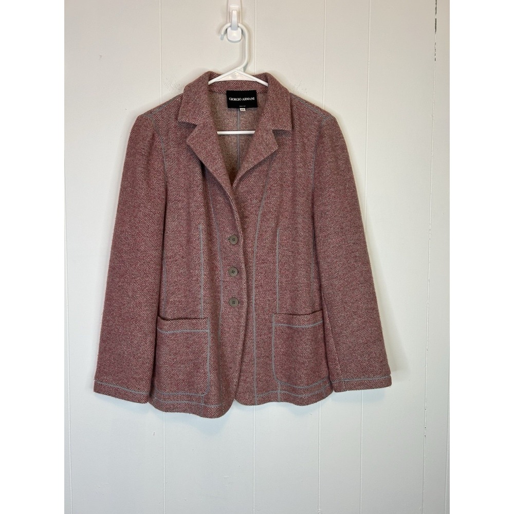 Georgio Armani Women's 42/6-8 Blazer Wool Cashmere Blend Pink See Pic For Flaw